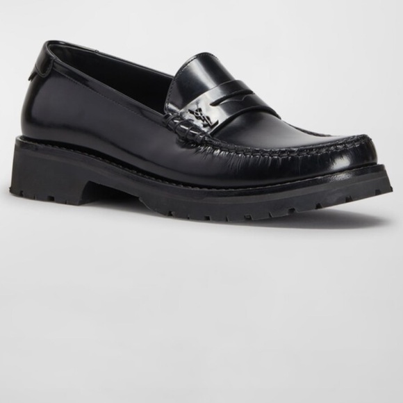 Saint Laurent Shoes - Saint Laurent Black Leather Le Loafer Penny Loafers